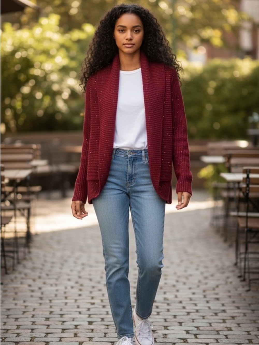 INC Shawl Collar Sequin Sweater